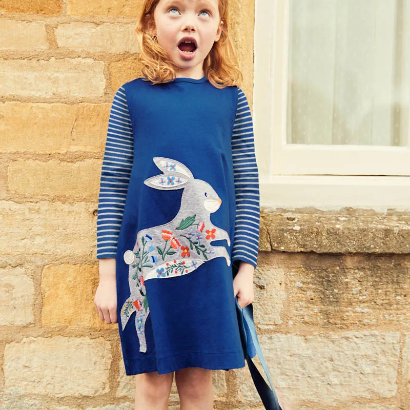Jumping Meters Girls Unicorn Dress Long Sleeve Princess Dress with Animal Applique Autumn Baby Girls Dresses Kids Clothes 1-6T Jumping Meters Girls Unicorn Dress Long Sleeve Princess Dress with Animal Applique Autumn Baby Girls Dresses Kids Clothes 1-6T
