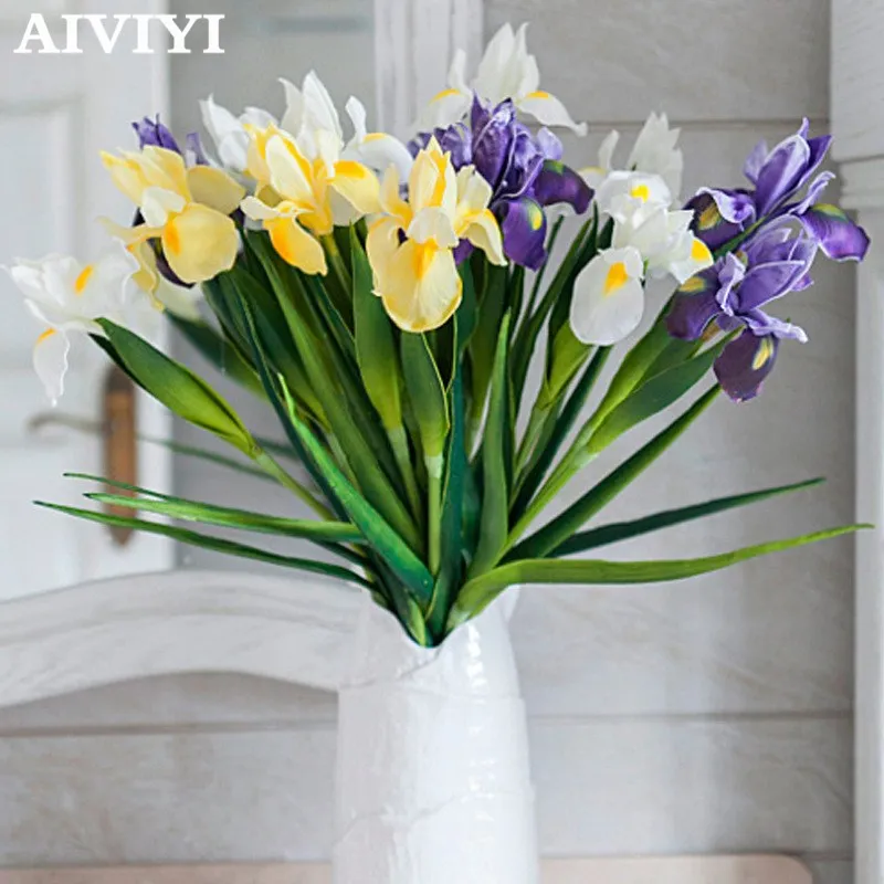 

Artificial Irish Iris Orchid Flower branch spring wedding decor home table decoration flores fake Irish flowers fleurs artificie