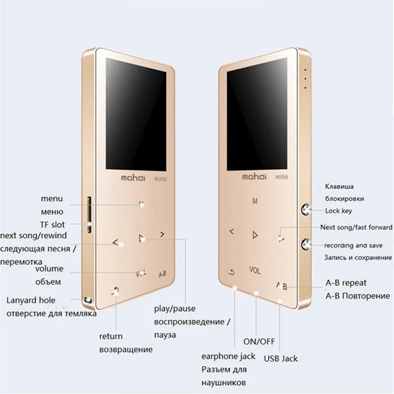 Bluetooth Mp4 плеер 8 Гб FM радио цифровой MP3 MP4 Динамик Сенсорное видео мини без потерь диктофон музыкальный плеер многоязычный