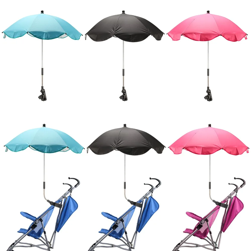 Baby Pram Buggy Pushchair Strollers Automatic Parasol Sun Rain Umbrella UV Shade