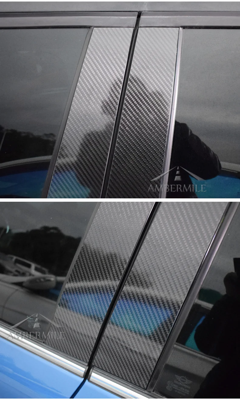 Mini Cooper Countryman R60 Accessories Carbon Fiber B C Pillar Cover Trim Window Mouldings Car Protector Stickers (6)