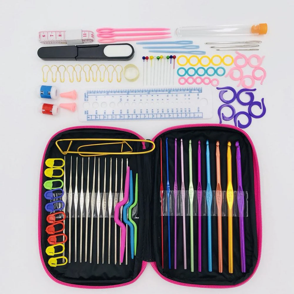 

100pcs Crochet Hooks Knitting Needles Set Sweater Weaving Tools Kit Set Sewing Accessories Tools Crochet Hooks Knitting Needles