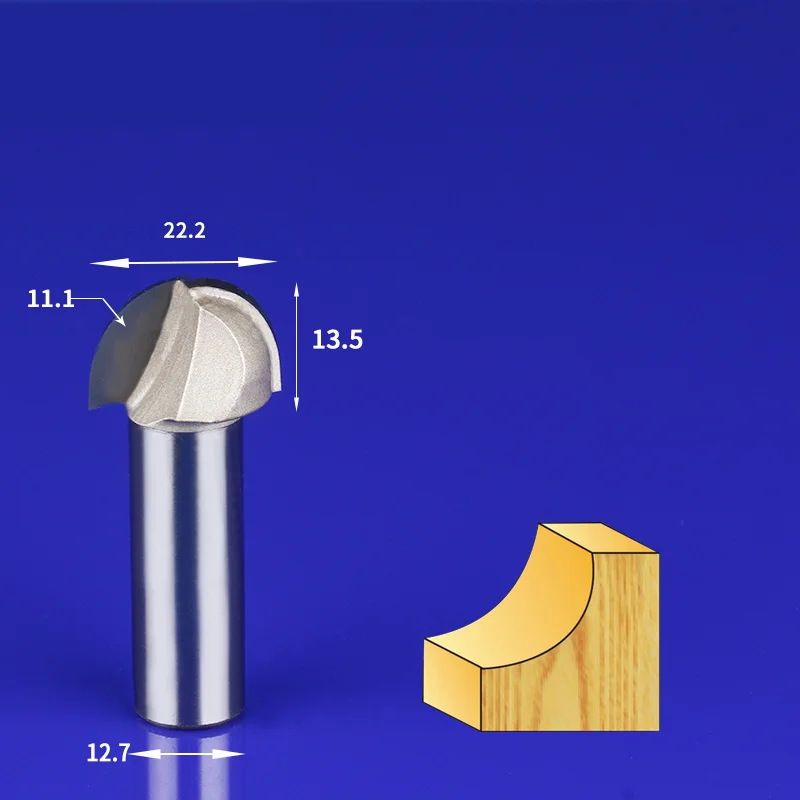 6,35 мм и 12,7 мм-1 шт., твердый карбид cnc деревообрабатывающий вставной маршрутизатор бит, круглое дно Древесины Гравировальный фрезерный резак, MDF Концевая мельница - Длина режущей кромки: 12.7 x 22.2