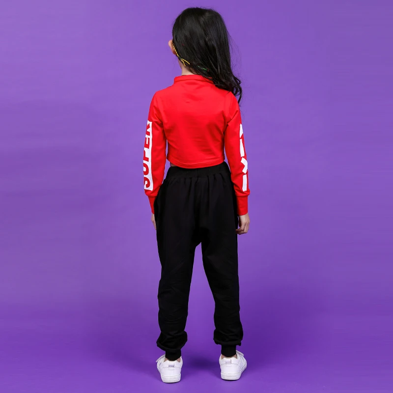 Children's Day Clothes for Girls hip hop girls street Jazz dance set teenage girls clothing 120 130 140 150 160 180 (9)