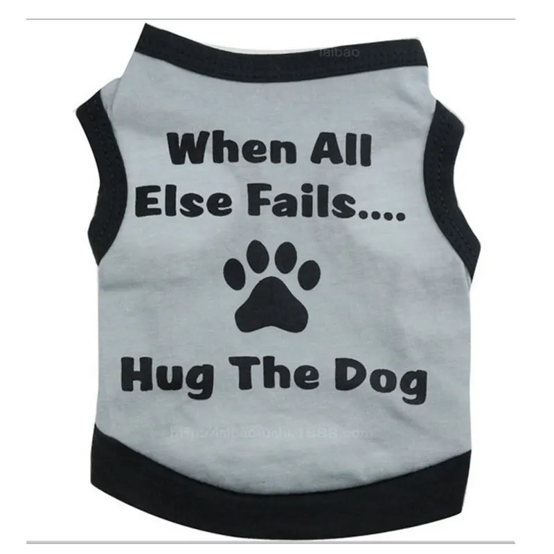 Cute Dog Pet Clothes Vest Puppy Slogan Printed T Shirt Costume Coat