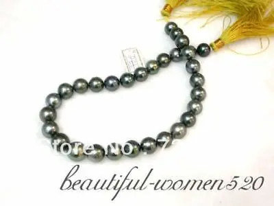 

xiuli 00148 14mm round black south sea pearls Necklace 14KGP gold