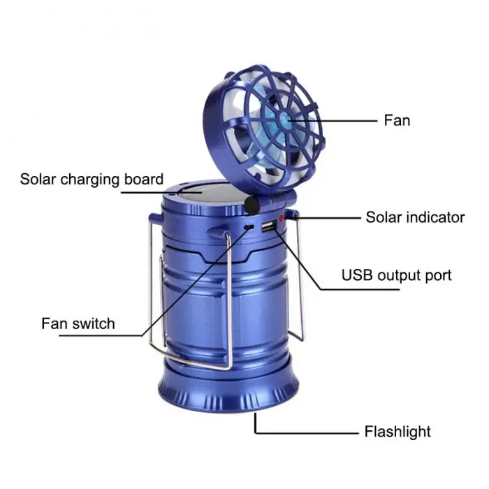 Многофункциональный солнечный фонарик с заряжаемый мини-вентилятор светодиодный фонарь для кемпинга настольная лампа фонарик _ WK