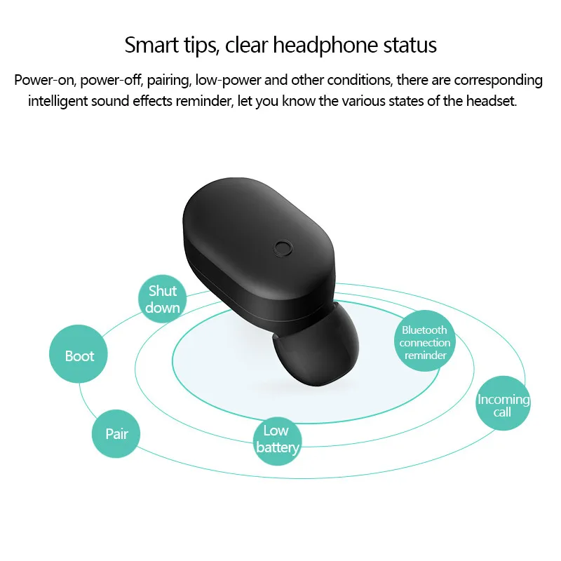 Xiaomi Mijia Wireless Bluetooth 4 1 Earphone Mini Headset Mijia Mi Earphone For iPhone X Android Build in Mic Handfree