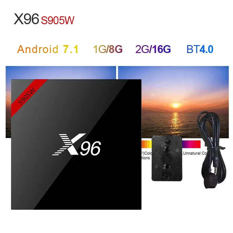 

Free Shipping X96W TV Box S905W Android 7.1 TV Box X96W Amlogic Quad Core 2G16G 2.4GHz WiFi Bluetooth HD 4K Set-top Box PK T9