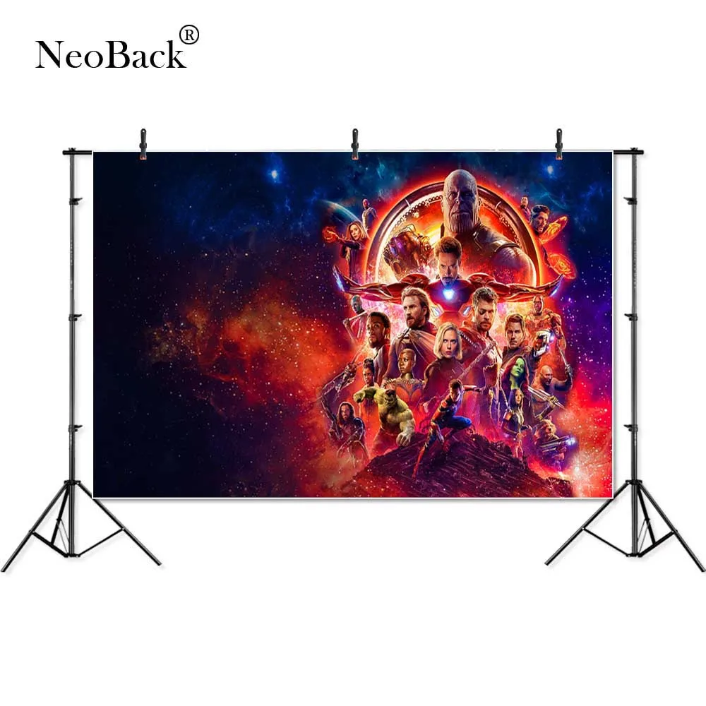 

Thin Vinyl Avengers Super Hero Thanos Captain America Spiderman Planet Custom Photo Studio Backdrop Background