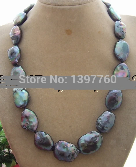 

Miss charm Jew.138 Black Keshi Pearl Necklace (A0513)