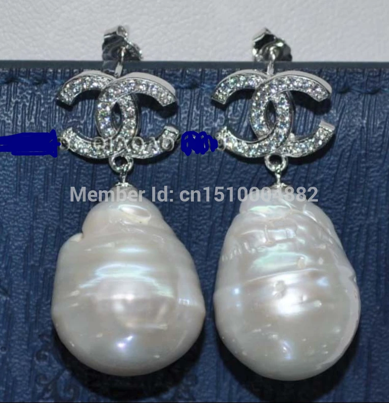 

hot sell new - shitou 00156 Baroque 16mm Huge Cultured pearl Earring