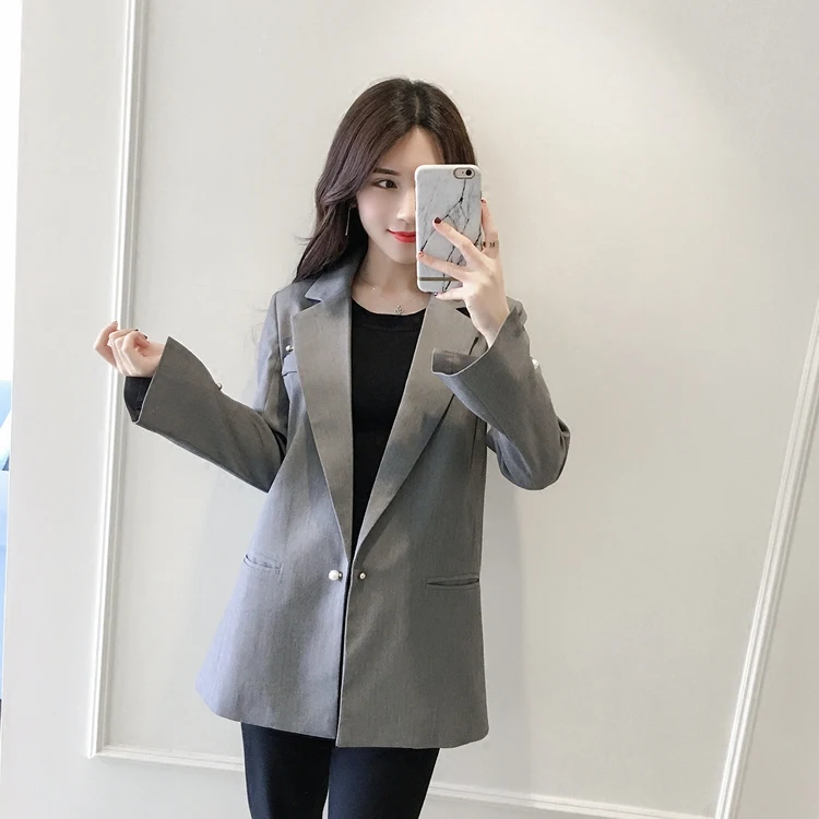 Мода для женщин 2019 осень новая Женская Корейская версия была тонкой в длинном абзаце небольшой костюм женское пальто tide Весна
