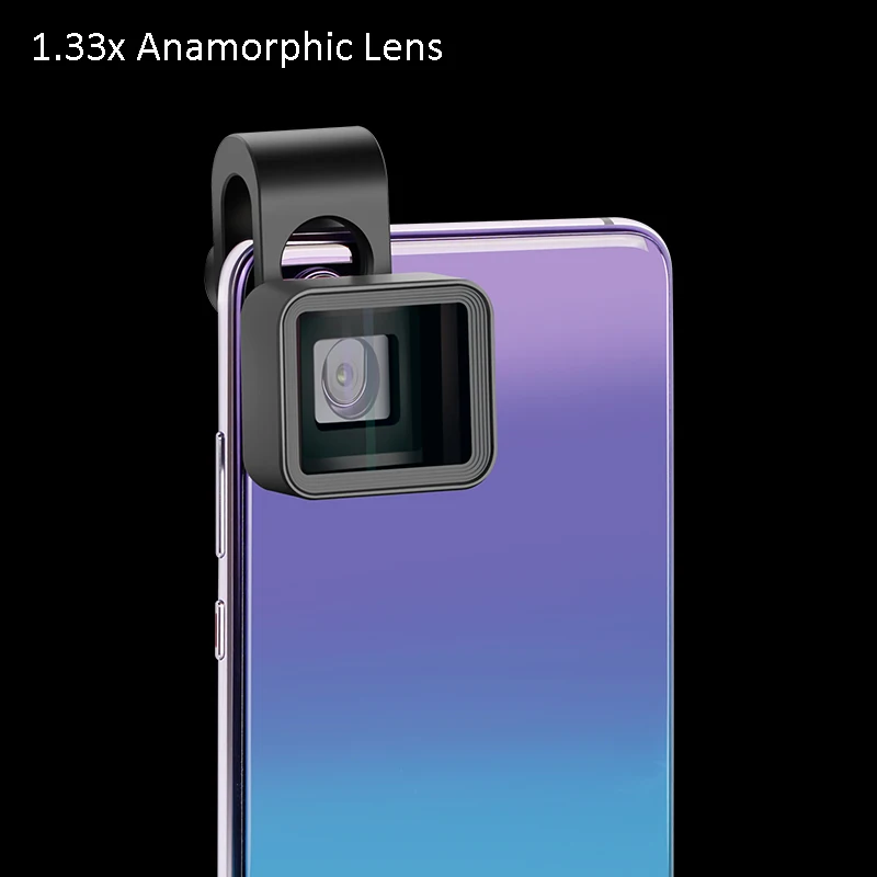 

Film Movie Shooting Anamorphic Lens for iPhone Xs Max X Huawei P20 Pro Mate 1.33X Universal Wide Screen Video Mobile Phone Lens