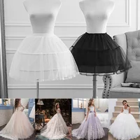 Kids 2 Hoop Lace Edge Wedding Petticoat Crinoline Skirt Slip Girl's Underskirt Pettiskirt Adjustable For Child 4-16 Years Old