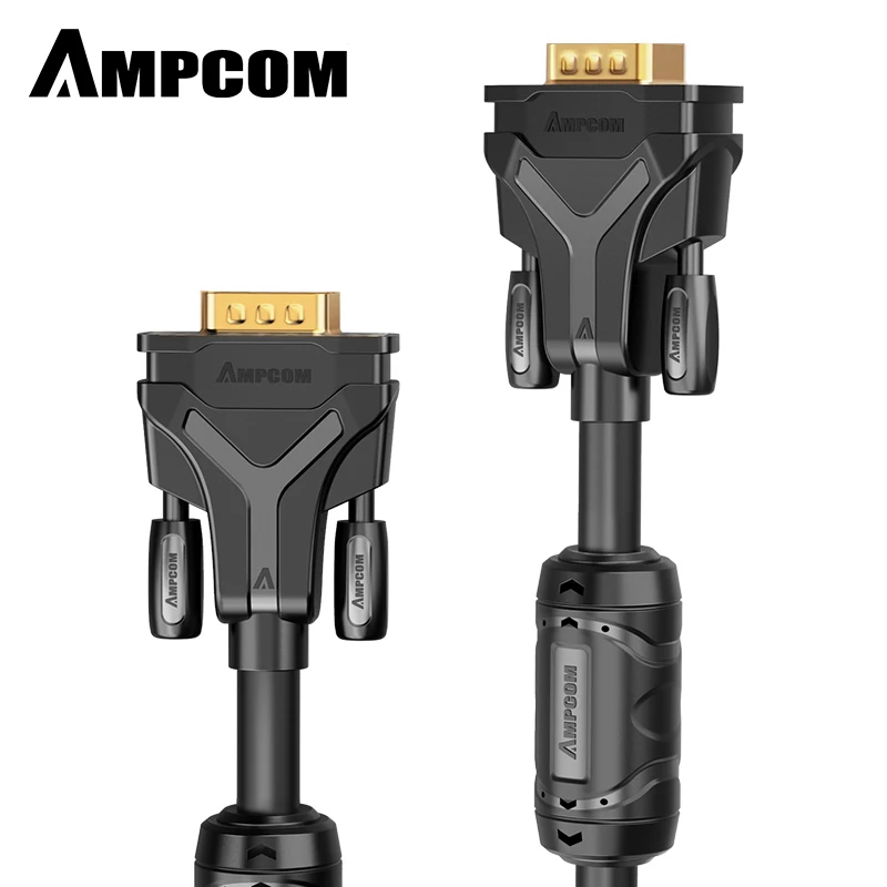 AMPCOM VGA кабель, VGA к VGA кабель (SVGA кабель) папа к мужчине 1080P супер VGA дисплей шнур для ПК проектор ноутбук ТВ AMPCOM VGA кабель, VGA к VGA кабель (SVGA кабель) папа к мужчине 1080P супер VGA дисплей шнур для ПК проектор ноутбук ТВ