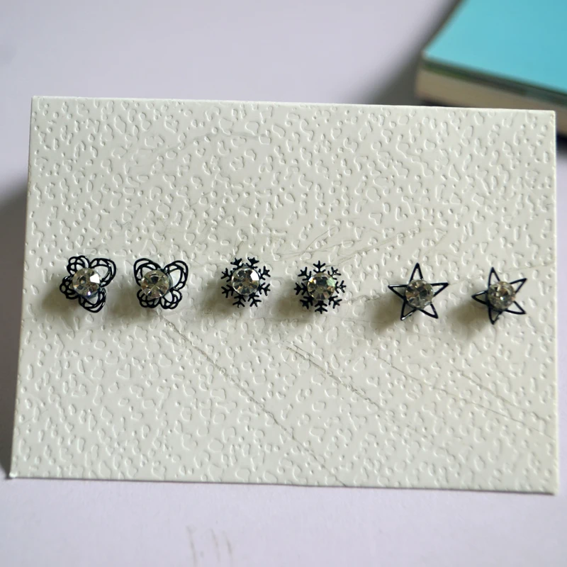 

5MM crystal Magnetic stud earring Non-Piercing Clip On Fake Ear Plugs 3 pairs/lot