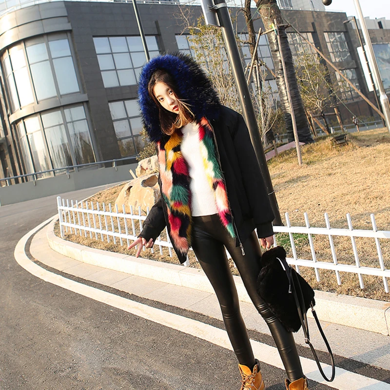 Fourrure Haute Fausse Des À Grande Femmes Chaud Photo Capuchon De Qualité Color Nuw348 Confortable Hiver Et Taille 2019 Mode Manteau Courtes SIwf6xq
