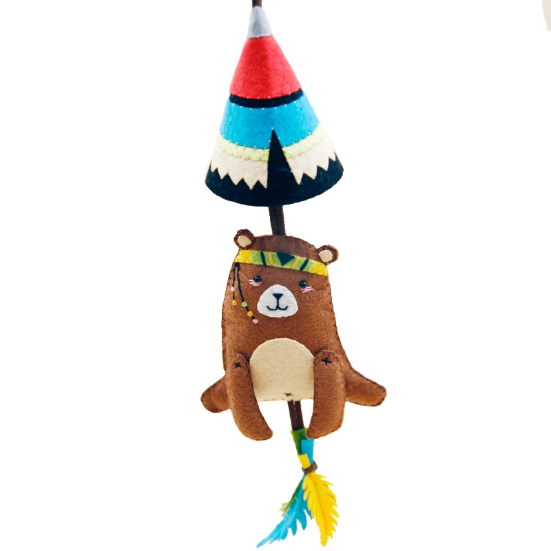 

Felt Cloth Easy DIY Car Pendant Cute Bear Design Bag Ornament Manual Work Handmade Key Pendant Felt DIY Material Package