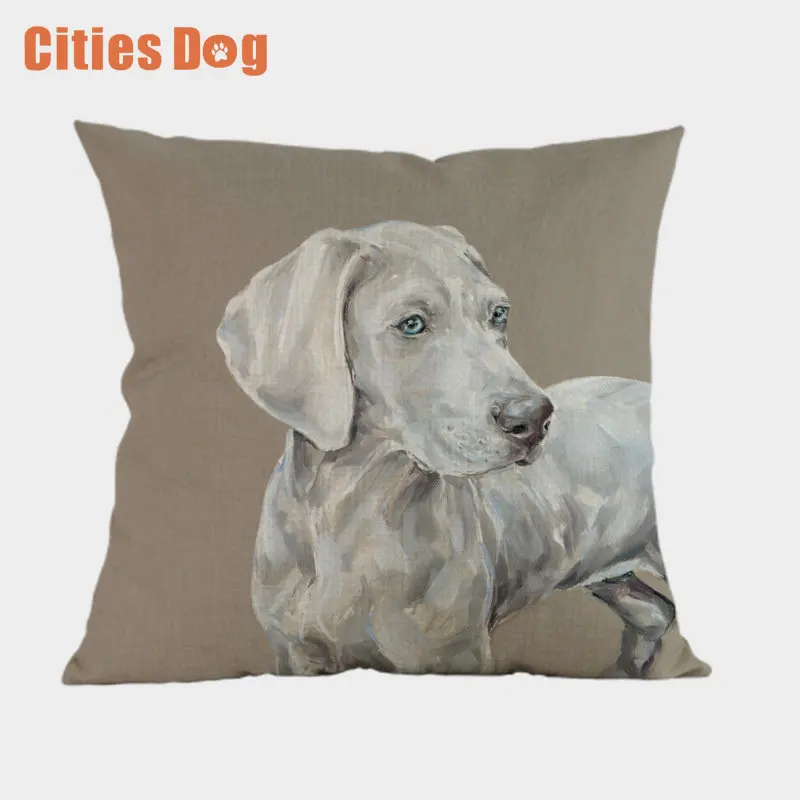 Weimaraner декоративные подушки Чехол для собак cojines размером 45*45 см decoracion с рисунком собак из пледы чехол для подушечки в машину подушки - Цвет: YDQ0055