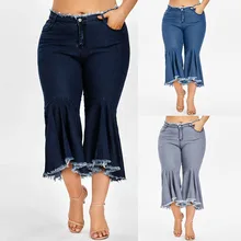 Горячо! Женские осенние Стрейчевые модные повседневные ботинки на шнурках с карманами и пуговицами; большие размеры; свободные брюки; джинсы; 3,19