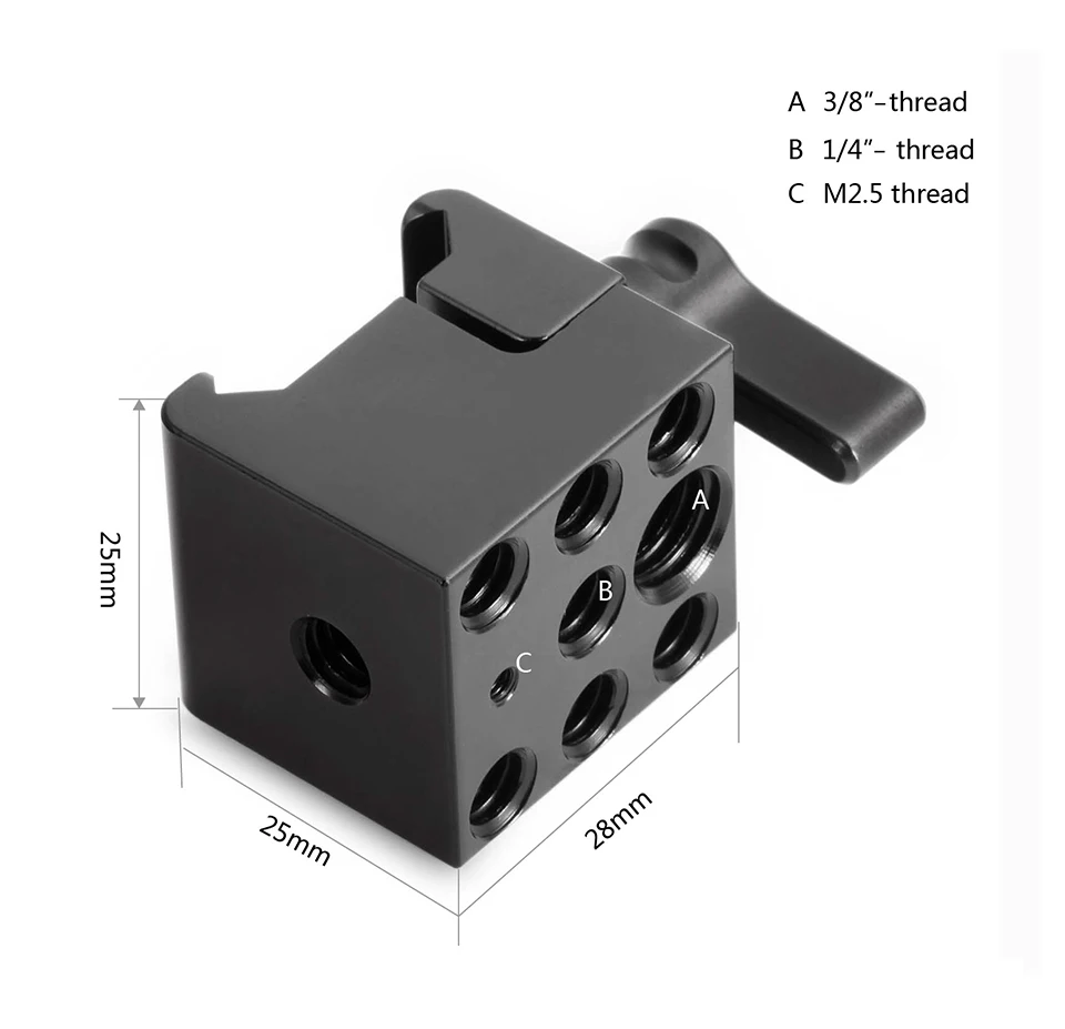 1255 Abrazadera de carril Swat smallrig con 1//4/" y 3//8/" agujeros de montaje estándar