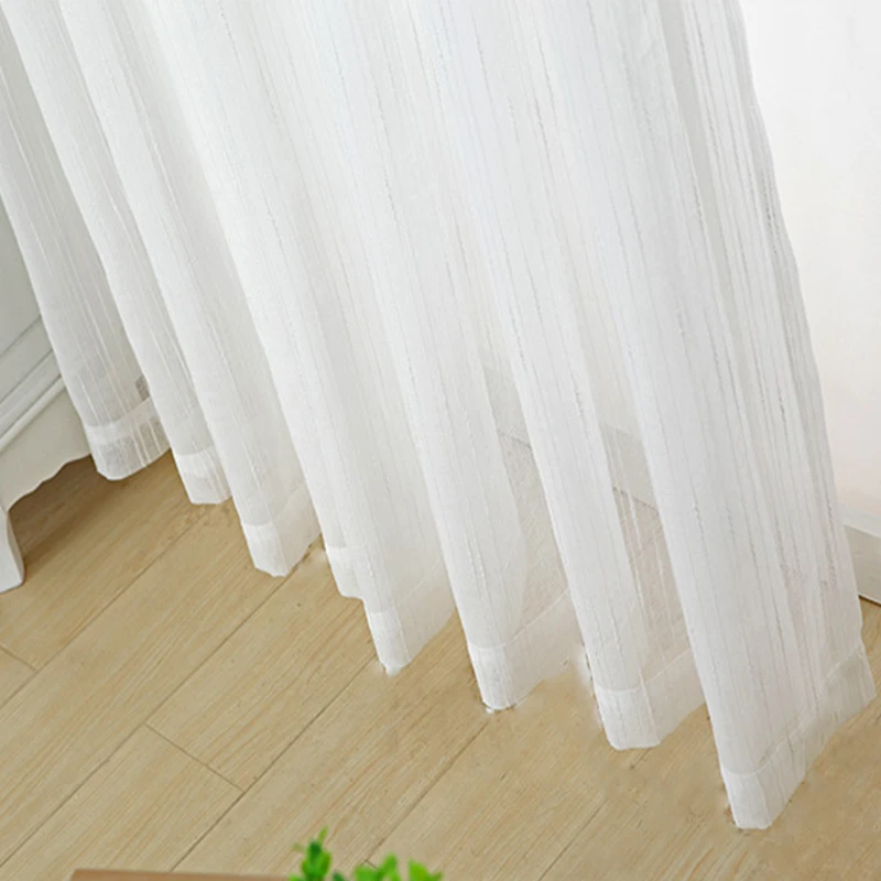 Простые белые прозрачные Оконные Занавески для спальни, марлевые занавески для гостиной, тюлевые занавески на заказ
