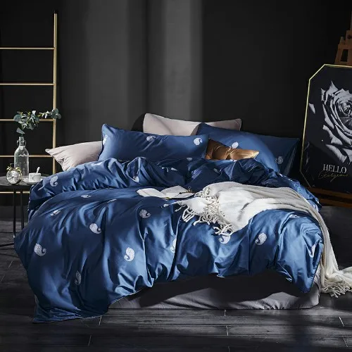 Комплект постельного белья из хлопка для близнецов, Королев, королевских размеров, черный, серый цвет, простыни, пододеяльник, простыня, Комплект постельного белья, ropa de cama - Цвет: bedding set 5