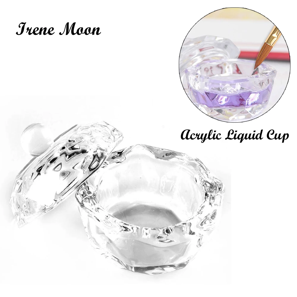 1 pcs Acrylic Liquid Container Acrylic Nails Decoration Nail Art Tools Nails Polish Remover Brush Cleaser Glass Container