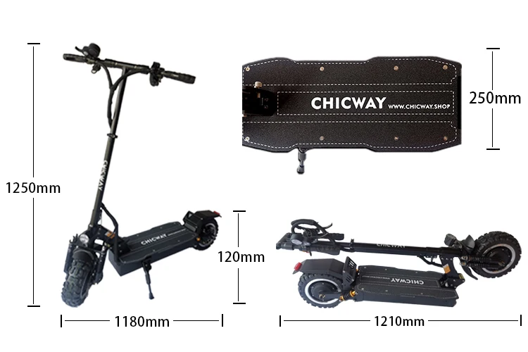 CHICWAY внедорожный электрический скутер 3200 Вт, 60V26AH, максимальная скорость 65 км/+, двойной масляный тормоз, умный светодиодный, электронный замок, клаксон