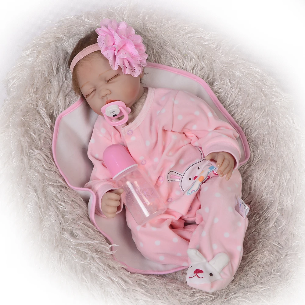 

KEIUMI 22'' Silicone Reborn Baby Dolls 55 cm Asleep Boneca Reborn Fashion Dolls For Princess Kids Playmates Gifts Bebes Reborn