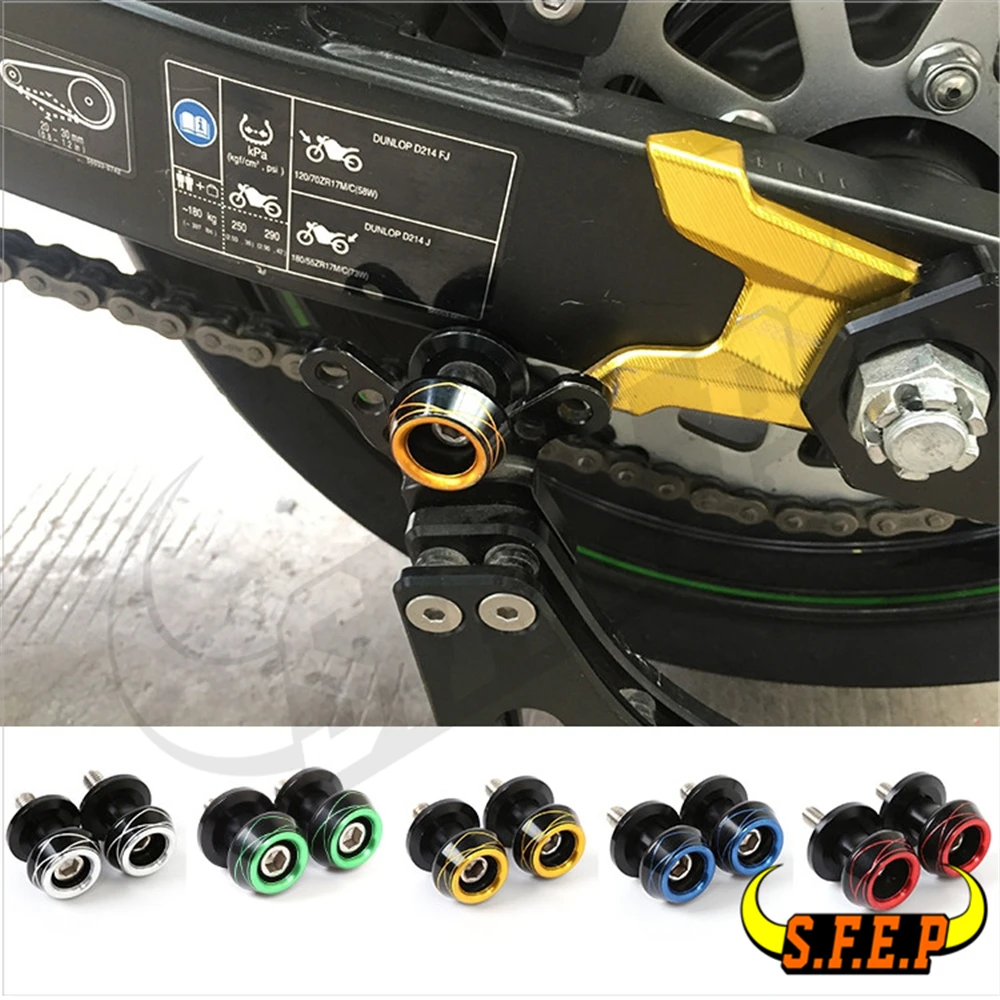 10mm Universal CNC Aluminum Swingarm Spool Adapters Mounts For Kawasaki