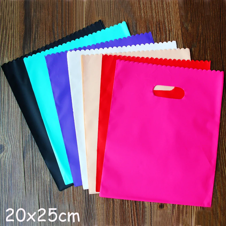 

Colorful Plastic Gift Bags, Plastic shopping bags 20x25cm 100pcs/lot