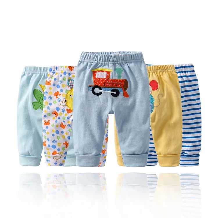 Хлопковые Штаны унисекс для новорожденных; 5 шт./компл.; весенняя одежда для девочек; летние брюки для маленьких мальчиков - Цвет: Boy