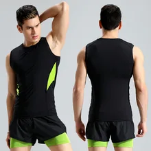 2 шт. = 1 компл., Спортивный жилет+ 2in1 Спортивные шорты жилет, Мужская тренажерный зал, быстро сухой, футболка бег, плотно прилегающие, одежда для баскетбола