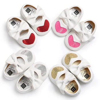 

QYFLYXUENew nvbao PU shoes with soft soles and sequins for toddlers 0-12 months