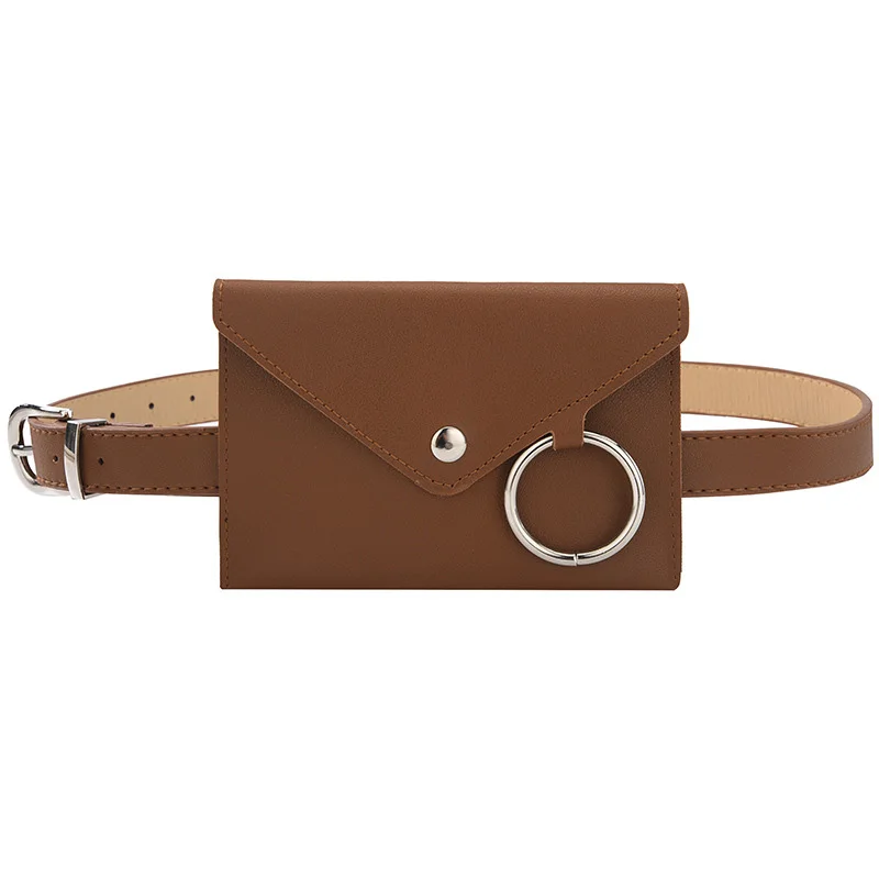 Fashion Women Chest Bag Solid Color Ring PU Leather Messenger Shoulder Crossbody Clutch Bag Packet Handbag Bolsa Feminino SS0421 (10)