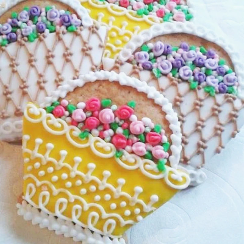 Flower Basket Cookie Cutter for New Year Party Biscuit Fondant Pastry Bread Mold Stainless Steel KENIAO 7.5 x 7.3 CM