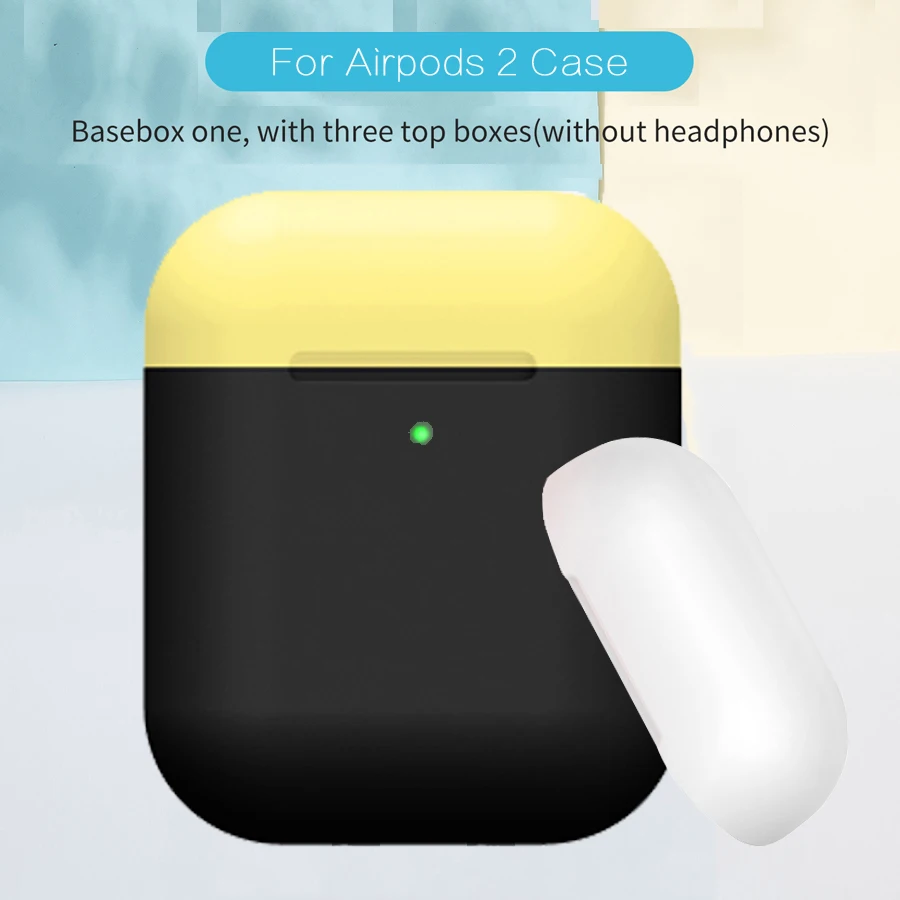 Чехол для AirPods 2, беспроводная зарядная коробка, мягкий силиконовый защитный чехол, защитный чехол для Apple, аксессуары для AirPods