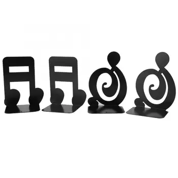 

Musical Note Shape Book Stand Metal Bookends for School Home Table Decor 1Pair