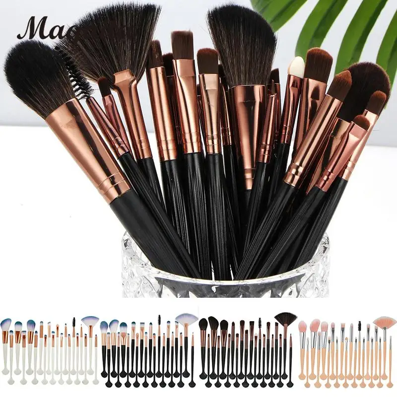 

20pcs Cosmetic Brush Makeup Beauty Wool Fiber Synthetic Hair Blending Shading Mermaid Makeup Brush Highlighting Foundation