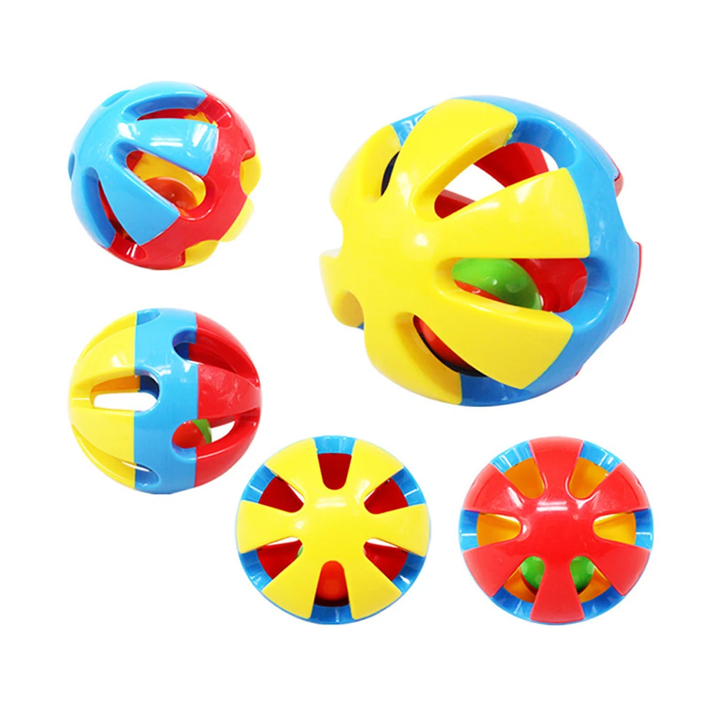 Baby Infant Plastic Ball Rattles Rolling Rattles Shaker Grab Developmental Baby Toy - Pack of 3