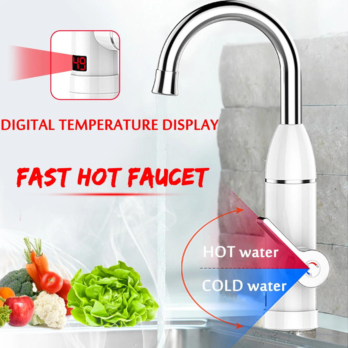 220 В 3000 Вт мгновенный Электрический Tankless холодной/нагреватель горячей воды душ Системы кран цифровой Дисплей кухонных миксер Ванная
