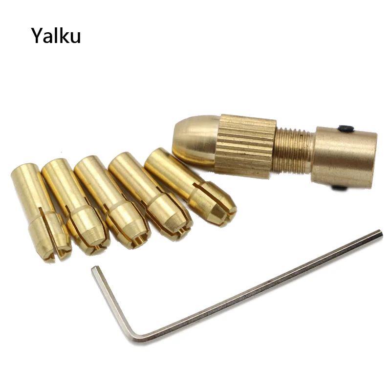

Yalku Micro Electric Drill Chuck Drill Bit Set Electric Drill Clamp Tools Kit Power Tool With Mini Wrench Spanner 7pcs Tool Set