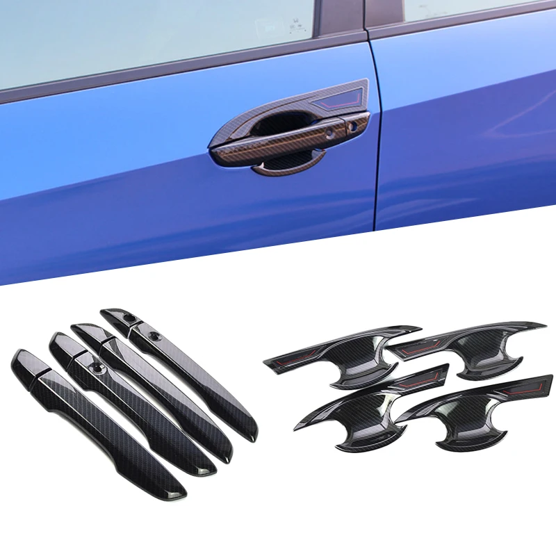 Door Bowl + Door Handle Cover ABS Carbon Fiber Exterior