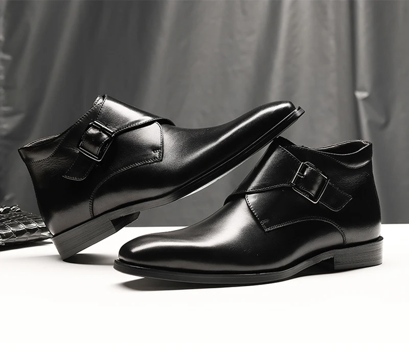 DESAI/ботильоны «Челси» из натуральной кожи; мужская деловая обувь в английском стиле; Ботинки martin с острым носком; мужские качественные официальные ботинки с пряжкой