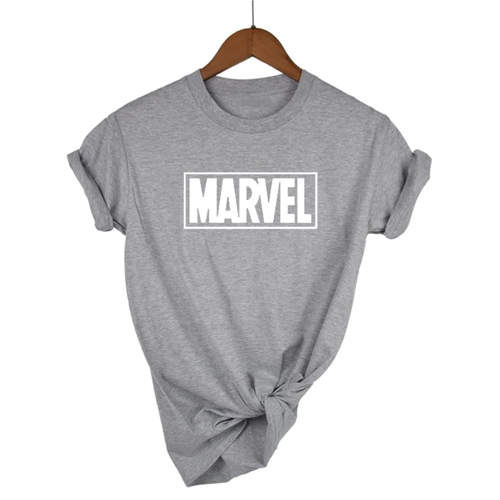 2018 модные Harajuku повседневные женские футболки в стиле панк Рок MARVEL ts хлопковая