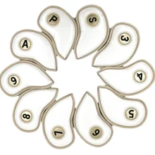 Утюги для гольфа головной убор крышка с наклейкой толстый свет ПУ кожа белая цветная гладкая поверхность 10 шт./упак