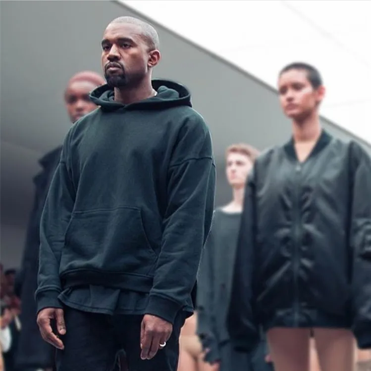 Kanye West Kanye, Одноцветный свитшот с капюшоном и открытыми плечами, мужская толстовка с капюшоном и рукавом, мужская толстовка с капюшоном, Оливковый Пуловер