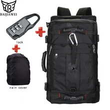 BAIJIAWEI Venta Caliente de Bloqueo + Cover + Bolsa de Ordenador Portátil Mochilas Mochila Hombres Mochila Masculina del Hombre de Los Hombres de Equipaje y Bolsas de viaje
